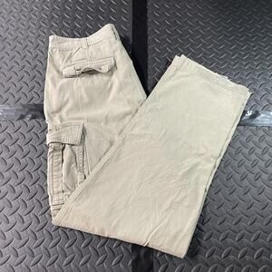 American Eagle Outfitters Cargo Pants Mens 32x34 Khaki Cotton Utility Zip Fly